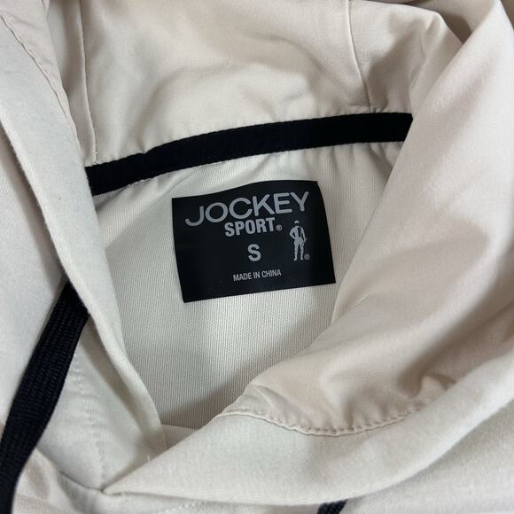 Men’s Jockey Sport cream colored Small Hoodie Pullover Pockets Soft Long Sleeve - Picture 4 of 11